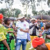 Urbain Amisi, Concern's Emergency Project Manager, at a distribution for displaced people in DRC. Photo: Samuel Isenge/Concern Worldwide