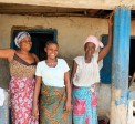 Pregnant mum Safinatu Kamara (22) with her aunt and grandmother at the family home in Mambolo. The health centre that Safinatu is attending for her pregnancy is supported by Concern. Photo: Darren Vaughan/Concern Worldwide