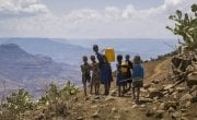 Concern is trucking gallons of clean water to drought-affected communities in the Amhara region of Ethiopia. Photo: Kieran McConville / Concern Worldwide.