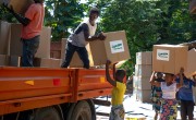 Workers load up trucks with supplies for the areas of the Nsanje Region worst affected by Cyclone Idai. Malawi. Photo: Gavin Douglas / Concern Worldwide.