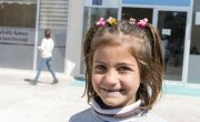 Leen, 6, poses for a photo during a break at an Education Support Centre in Malatya. Photo: Concern Worldwide.