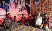 Lukia* (18), a Rohingya widow along with her famiy members at their tent at Hakimpara camp in Ukhiya. Photo: Abir Abdullah/Concern Worldwide