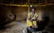 Leylo* at her home, who is a member of a nutrition programme in Aweil. Photo: Abbie Trayler-Smith