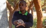 Samson Ngoma, demonstrating proper handwashing using soap, Malawi Photo: Henry Mhango
