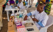 medical staff at a mobile clinic