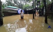 The Rohingya camp on Bangladesh flooded by rainfall. 