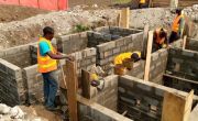 Latrine construction in Mujoga. Photo: Concern Worldwide