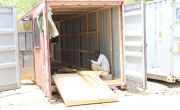 A shipping container being turned into a health clinic for Concern Worldwide in a remote part of Chad in Central Africa.