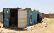 Old shipping container before it was turned into a health clinic by Concern in a remote part of Chad where children suffer from malnutrition