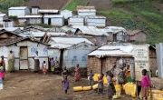 Bulengo camp, one of the newest camps in DRC, is built on ground made of broken volcanic rocks, and heavy rains almost daily leave the ground muddy and wet, making it inhospitable and sometimes impassable for people using crutches or wheelchairs. (Photo: Concern Worldwide)