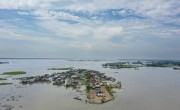 Prolonged heavy rainfall and the surge of water from upstream led to a rise in the Brahmaputra River, triggering the floods in July of 2024 in Bangladesh. Photo: Saikat Mojumder/Concern Worldwide