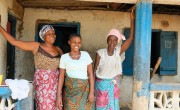 Pregnant mum Safinatu with her aunt and grandmother at the family home. The health centre that Safinatu is attending for her pregnancy is supported by Concern Worldwide. Photo: Darren Vaughan/Concern Worldwide.jpg