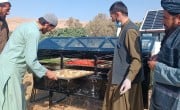 Solar dryers for food preservation in northeast Afghanistan. Photo: Concern Worldwide
