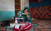 Nafiseh (35) at home sewing in Afghanistan. Photo: Nava Jamshidi/Concern Worldwide