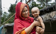 Marium* a mother with her daughter Tayma* and a receiver of Concern’s training support on nutrition, home gardening and seeds production for better nutritious life and livelihood at Cox's bazar. Photo: Saikat Mojumder/Concern Worldwide.