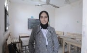 A teenage girl in a classroom
