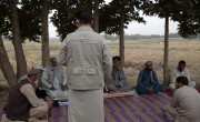 Concern staff member visiting community members in Chahar Dara, Kunduz Photo: Nava Jamshidi/Concern Worldwide
