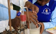 Students carrying out a science experiment