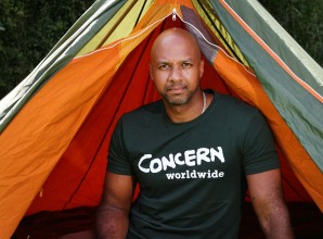 Man in tent
