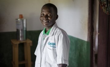 Rufin has been nutritional health officer at Gbadengue clinic since Concern started to support the facility. Photo: Chris de Bode/Panos for Concern