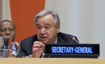 Secretary-General António Guterres speaks at his global town hall meeting with United Nations staff members. Photo: UN Media