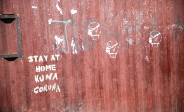 Street art in Kenya spreading awareness of the coronavirus pandemic 