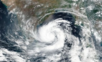 A satellite image of Cyclone Amphan over the Bay of Bengal on Sunday. Credit: NASA, via Associated Press