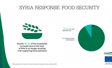 An infographic showing our response in Syria: Food Security