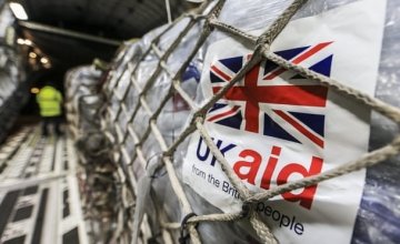 A UK aid delivery is prepared