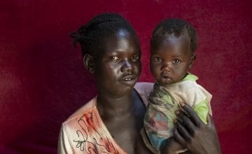 Uba* with 8-month-old Bilan*. She left her husband because he was abusive. Photo: Abbie Trayler-Smith, South Sudan