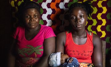 A mother, daughter and baby in Liberia