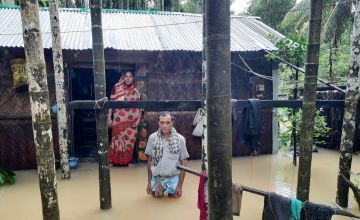 Waterlogging due to flash floods in Bangladesh. Photo: Concern, Cox’s Bazar.