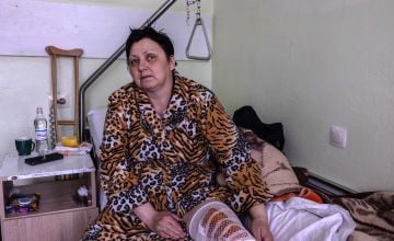 Ina Trofimenko, 47, recovers after receiving damage from shrapnel. Photo: Stefanie Glinski/Concern Worldwide