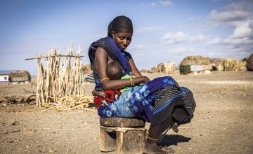 Sallo Okile and her baby Adho, Marsabit County, Kenya.