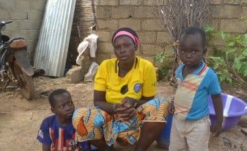 Sylvie with two of her children, Larissa (10 years) and Jean-Baptiste who is two years old.
