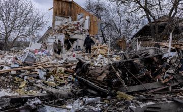 Igor Mojavey, 54, lost his wife and 12-year-old, wheelchair-bound daughter to a Russian airstrike in a village outside Kyiv. Photo: Stefanie Glinski/Concern Worldwide