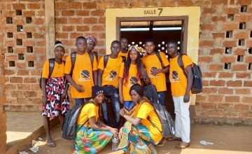 High school student actors in a play against gender-based violence in Central African Republic