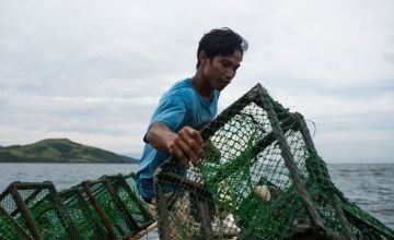 Filipino fisherman on a boat