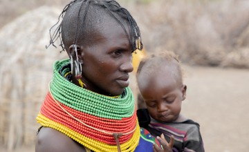 Adho John and her 19-month-old daughter Midina.