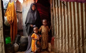Rugiyo*,20, moved to an IDP site in Mogadishu with her husband and two children when their crops failed due to the droughts. 