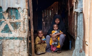 Rugiyo* and her family moved to the IDP site after their crops failed due to the droughts. Rugiyo* and her family receive cash transfers from Concern. Photo: Mustafa Saeed/Concern Worldwide