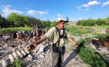 Mikola's home in a small village in Ukraine has been destroyed.