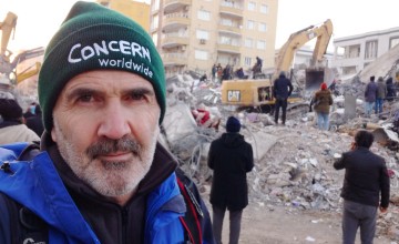 Concern's Kieran McConville in Adiyaman, Turkey, shortly after the earthquake struck.