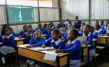Pupils learning at Gatoto Community School in Mukuru, Nairobi. Photo: Jennifer Nolan / Concern Worldwide