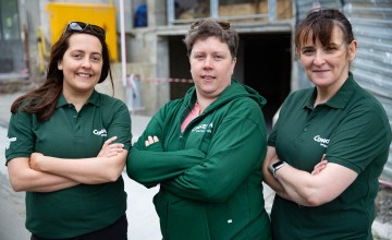 Louise Carroll, Deirdre Delaney, and Paula Donohoe, Concern members of the Joint Emergency Response in Ukraine. Photo: Kieran McConville/Concern Worldwide