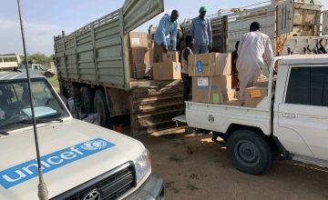 Medical supplies during their transportation from Chad to West Darfur in Sudan. Photo: UNICEF/Concern Worldwide