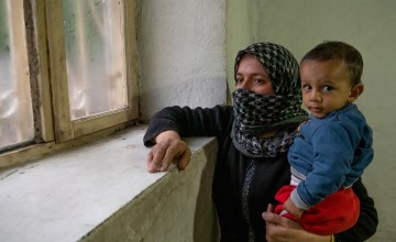 Nadia* (48) with her youngest son Rami* in Malatya. Photo: Gavin Douglas/Concern Worldwide 