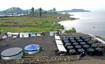 The water treatment facility at Lake Kivu where Concern treats 1.5 million litres of water each day for 90,000 people 