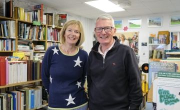 Concern Holywood bookshop volunteers, wife and husband team, Gillian and Richard