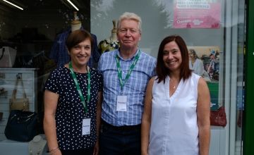 Ormeau Road shop volunteers Gerardine Sloan and Pat Magee with Pauline Dawson. 